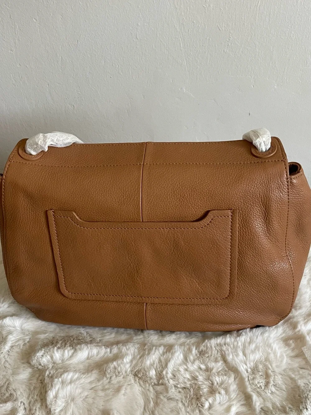 NWT Tory Burch Marion Whipstitch Leather Shoulder Bag in Saddle Brown